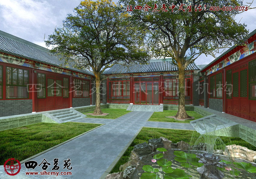 建筑與私密庭院在植物點(diǎn)綴下充滿綠意 鄉(xiāng)村四合院設(shè)計(jì)新圖