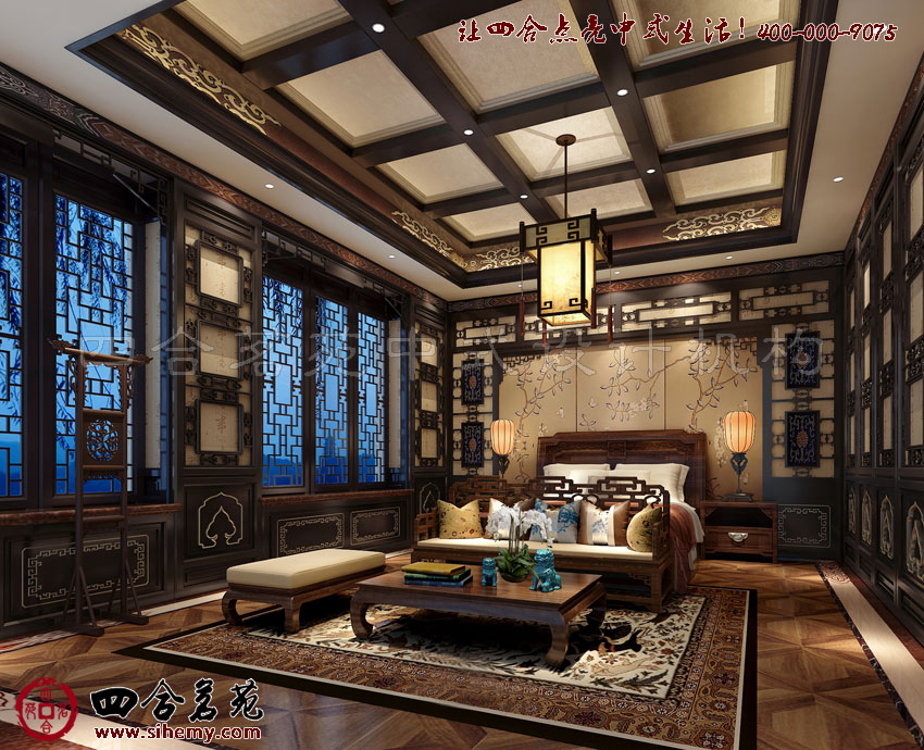 臥室中彰顯木衣綈繡土被朱紫的古典建筑之奢 獨立四合院中式裝修設(shè)計臥房